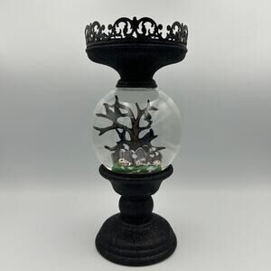 Bath And Body Works Lighted Spooky Cemetery Waterglobe Halloween Candle Holder